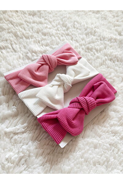 Cloudy 3-Piece Ribana Baby, Child Pink Headband Set (3 Pcs)