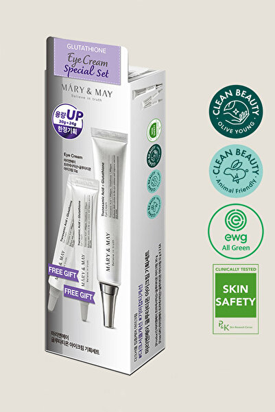 Mary & May مجموعة كريم محيط العين بحمض الترانيكساميك والغلوتاثيون المضاد للها...