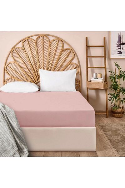 Evidea Soft Basic Single Flat Edge Bed Sheet - Dried Rose - 160X240 cm