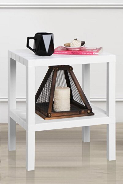 Frapan Home 2 Katlı Plastik Balkon Bahçe Sehpası Masası Şezlong Havuz Sehpası...