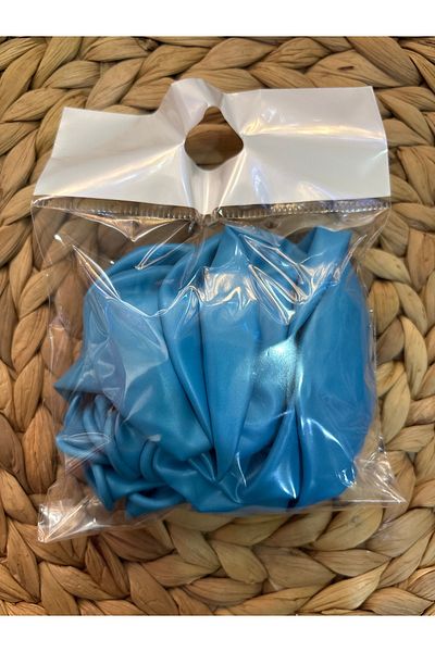 Deniz Party Store Light Blue Metallic Latex Balloon 10 Pieces