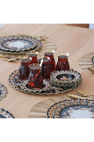 Glore Gold Gilded Ragusa Glass Tray