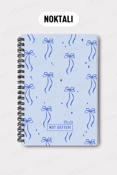Eldesen Tasarım A5 Spiral Dotted School Notebook, 50 Sheets 100 Pages, Cardboard Cover Notepad