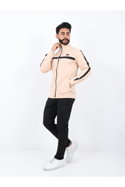 atlanticsport Erkek Dalgıç Kumaş Dijital Baskı Şardonlu Fermuarlı Dik yaka Eşofman Takımı