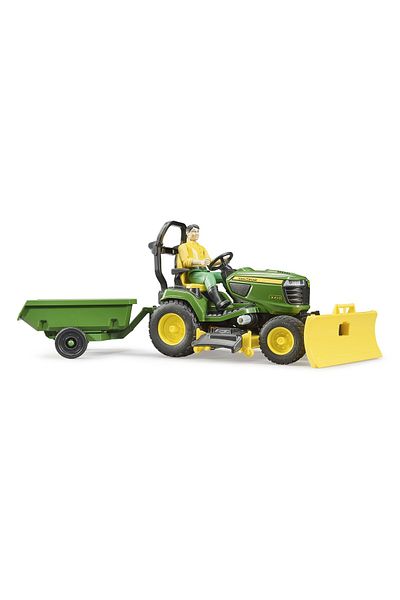 Bruder John Deere Mower Tractor with Trailer and Gardener - Bruder 62104