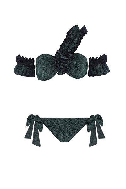 Nur Karaata Lilou Sparkle Green Bikini Set