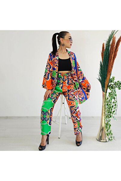 Altı Üstü Butik Новий комплект кімоно з етнічним візерунком "Морква