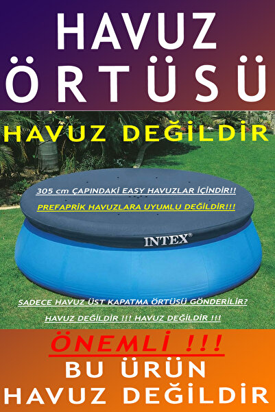 Intex Pool Cover For Easy Set Pool - Intex Bestway Yuvarlak Koruyucu Havuz Ör...