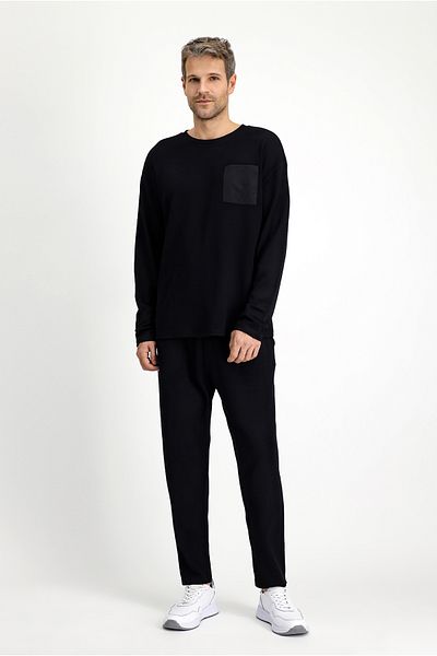Kiğılı Home Long Sleeve Crew Neck 3-Piece Shorts Sleepwear Set