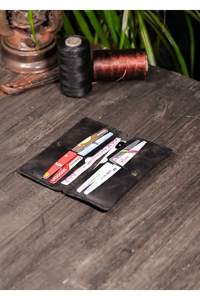 Derimoda Genuine Leather Long Wallet – Handmade Vintage Sti