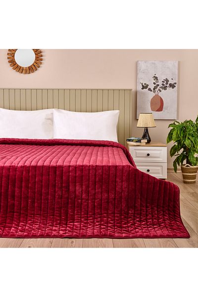 Evidea Soft Magro Double Bedspread - Red - 200X230 cm