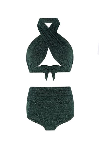 Nur Karaata Sparkle Green 3 in 1 Bikini Set