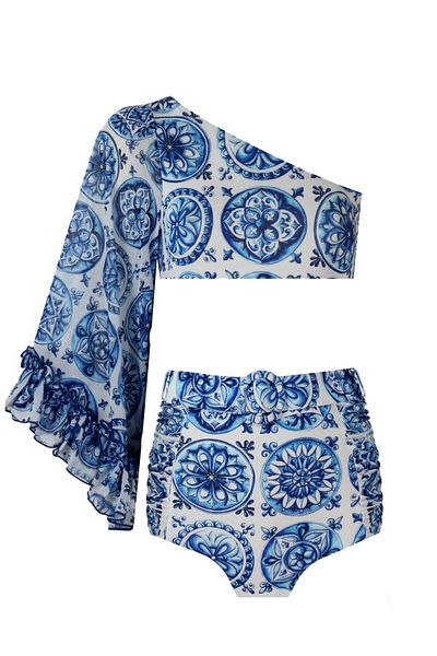 Nur Karaata Kelly Bleu Blanc W Mia Belt Swimsuit