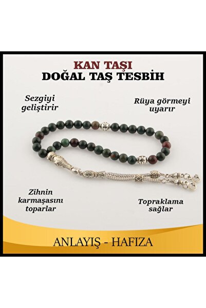 OSMANLI DOĞAL TAŞ Sertifikalı Kan Taşı Doğal Taş Tesbih 6 Mm, T195