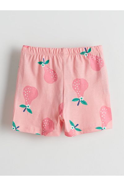 LC Waikiki Elastic Waist Printed Girl's Shorts