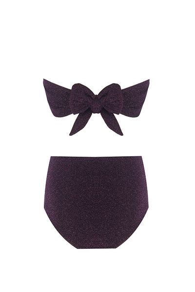 Nur Karaata 3-piece Sparkle Purple Bikini Set