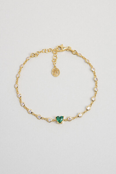 So CHIC... Aşk Yolu 18 Ayar Sarı Altın Kaplama 19 Cm Gümüş Bileklik