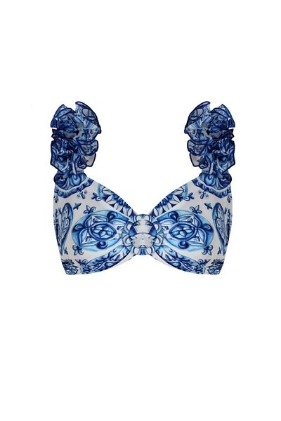 Nur Karaata Lily Bleu Blanc Top
