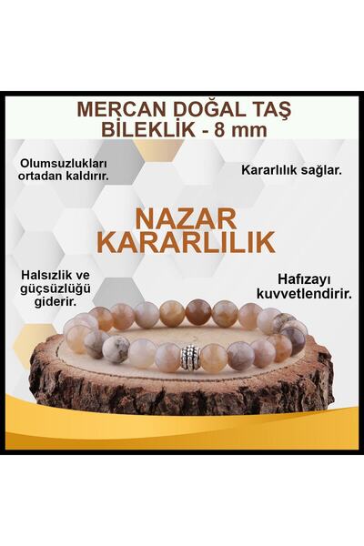 OSMANLI DEĞERLİ TAŞ سوار من الحجر الطبيعي المرجاني المعتمد 8 مم B879