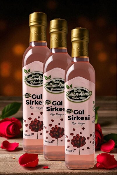 Tarihi SultanAhmet Baharatçısı Gül Sirkesi %100 Katkısız 3'lü Set