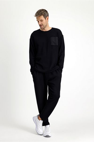 Kiğılı Home Long Sleeve Crew Neck 3-Piece Shorts Sleepwear Set