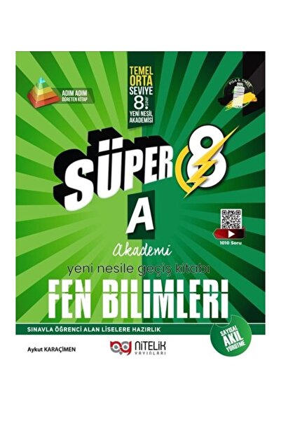 Nitelik Yayınları Nitelik 8.Sınıf LGS Süper A - Fen Bilimleri Soru Bankası Yeni- ntlk