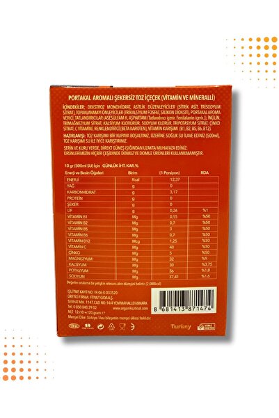 Dr Pan Şekersiz Portakallı Toz Içecek