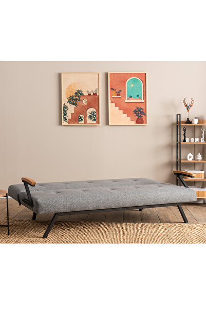 Pafu Zven Üçlü Yataklı Koltuk - Keten Açık Gri