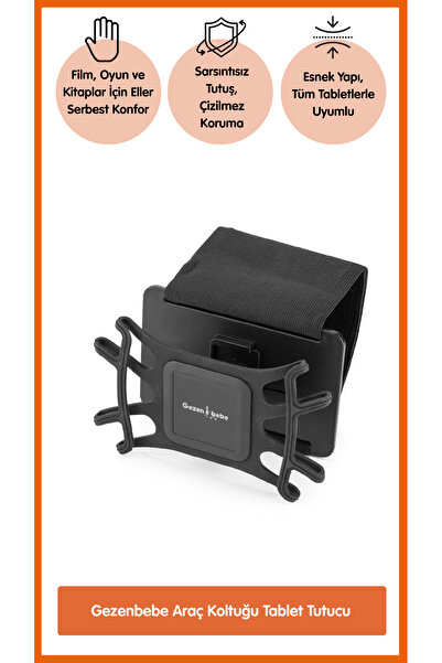 Gezenbebe Arka Koltuk Araç İçi Tablet Tutucu – Ayarlanabilir & Güvenli Sabitl...