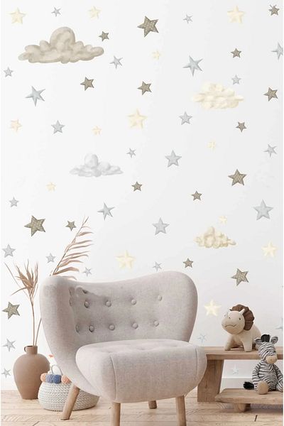 Sim Tasarım Retro Balloons Cloud and Stars - Complementary Product 131 Pieces