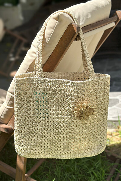 Remsa Mayo Ручна робота Плетена сумка Пляжна сумка 026 Бежевий03