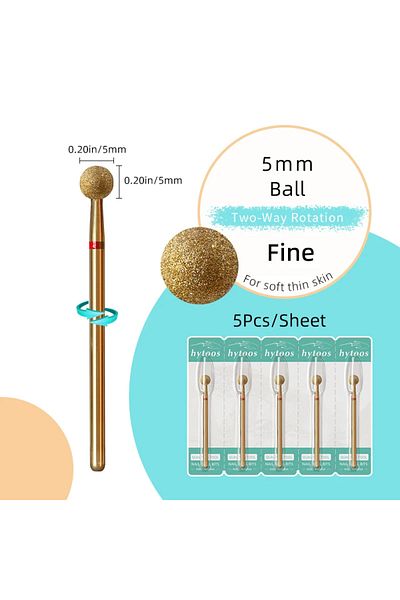 Choice 50d-f(TIN5D) Hytoos 5pcs/set Titanium Nail Drill Bits Diamond Cuticle Clean Nail Bit Professional Sa