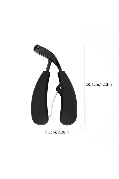 Choice Oblique Elbow-black Curved Nail Clippers With Large Opening Three Times Anti-splash Storage Nail Cli