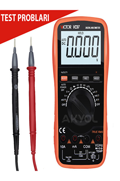 Genel Markalar Wellhise Vc97 Dijital Multimetre Avometre Vc97 Truerms3 3 3/4 Catıv 600v