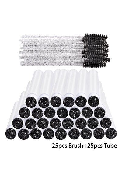 Choice4 Black 25pcs 10/25Pcs Eyelash Brush Tubes Crystal Eyelashes Extension ...