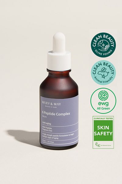 Mary & May Ser peptidic care conține 6 tipuri de peptide pentru pierderea elasticității și ser anti-îmbătrânire anti-îmbătrânire 30 ml