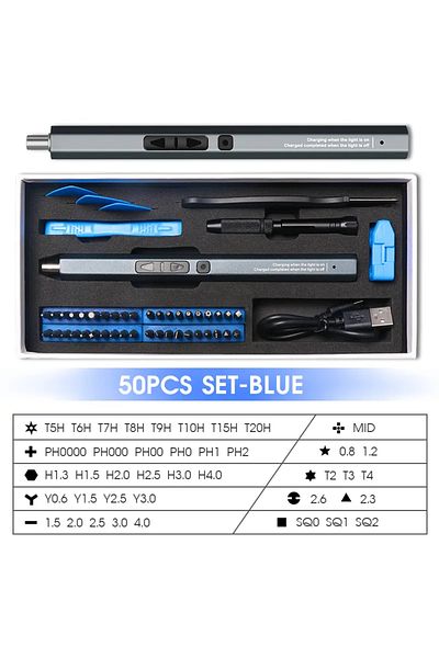 OIMG 50 In 1 Cordless Electric Screwdriver Set 12/39/50 In 1 Precision Power Tool Magnetic Screw Driver B
