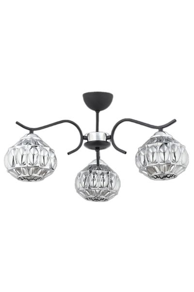 ESSLİGHT Diamond 3 Piece (Smoked Glass) Living Room Kitchen Bedroom Young Room Chandelier