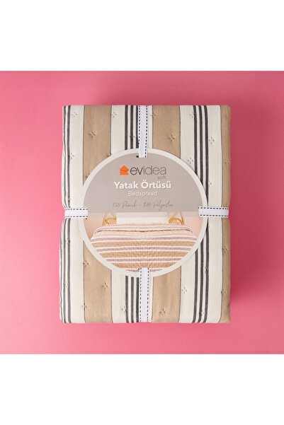 Genel Markalar Soft Galler Tek Kişilik Yatak Örtüsü - Bej - 160x230 cm