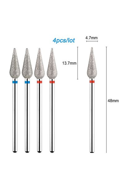 Choice 266 Mixed Tp 4pcs/lot Diamond Milling Cutter For Manicure Electric Nail Drill Bits Accessory Pedicur