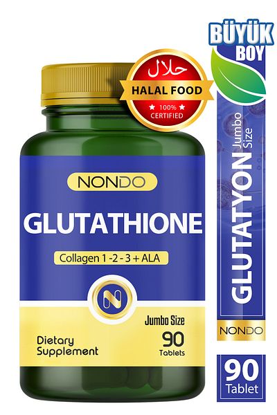 Nondo Glutathione Jumbo 90 Tablets Glutathione Collagen 1-2-3 Ala Bromelain Hyaluronic Acid
