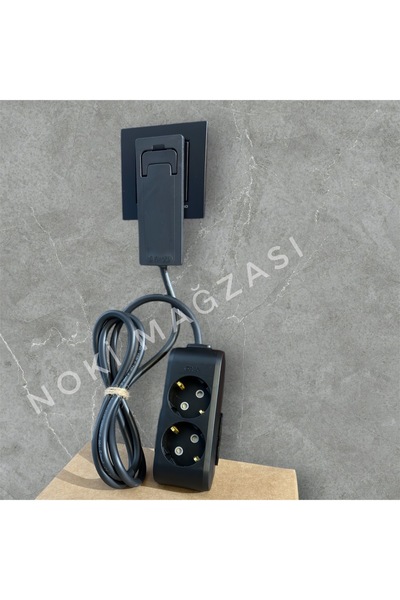 Noki 3 Metre 2’li Ince Fişli Uzatma Kablosu – Siyah, Topraklı Ve Çocuk Koruma...