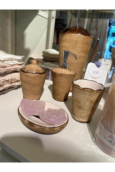 Gül Güler Brown 4 Piece Bathroom Set