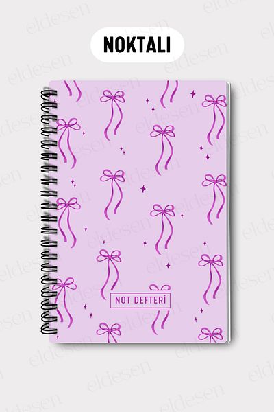 Eldesen Tasarım A5 Spiral Dotted School Notebook, 50 Sheets 100 Pages, Cardboard Cover Notepad