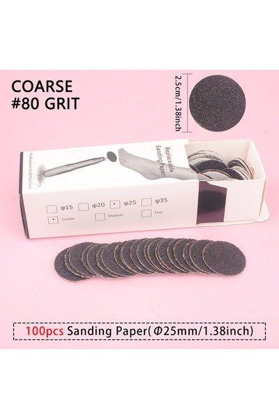 Choice ورق صنفرة احترافي قابل للاستبدال بحبيبات 80، قرص باديكير 25 مم، جلد مي...