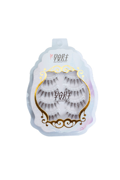 EYENGLE 4 أزواج - GT07 4 أزواج من الرموش الصناعية الطبيعية ذات الشريط الرفيع المصنوعة يدويًا والرموش القصيرة والخفيفة ذات الطابع الكوري