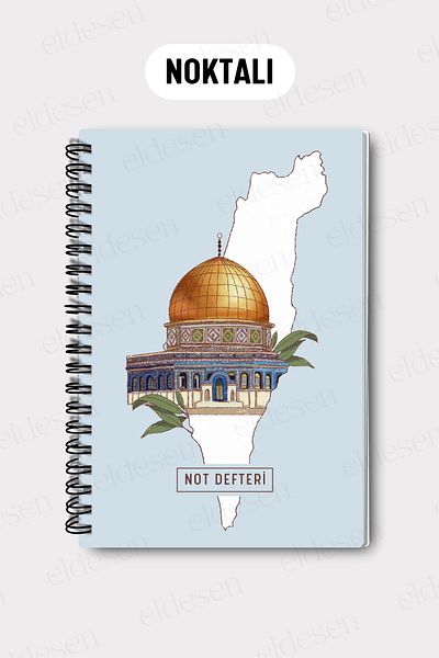 Eldesen Tasarım A5 Spiral Dotted School Notebook, 50 Sheets 100 Pages, Cardboard Cover Notepad