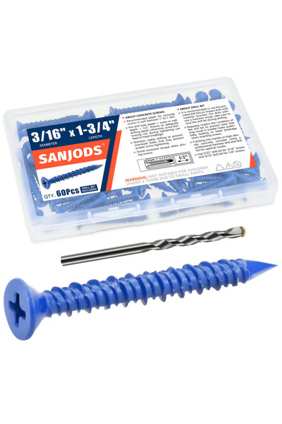 Choice 3-16 × 1-3-4 3/16 بوصة أو 1/4 بوصة مسامير تثبيت خرسانية زرقاء ذات رأس ...