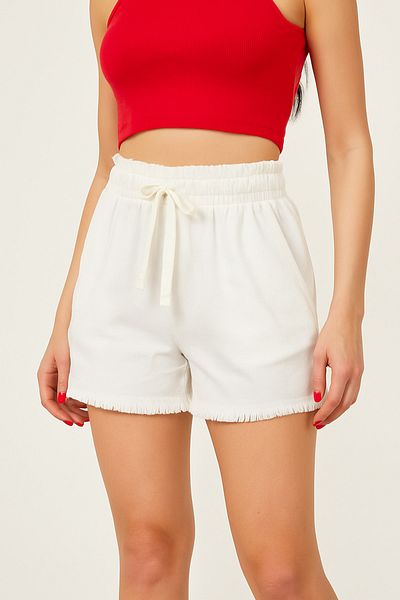 ocke High Waist Leg Tassel Pocket Women's Shorts