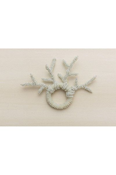 Gül Güler Napkin Holder Bead Coral Aqua Green